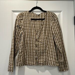 Madewell | Long Sleeve Plaid Top | Size 6